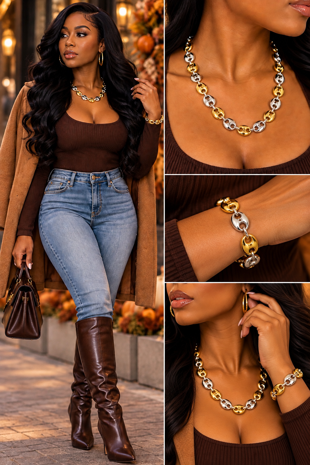 Rich Auntie Two-Tone Necklace