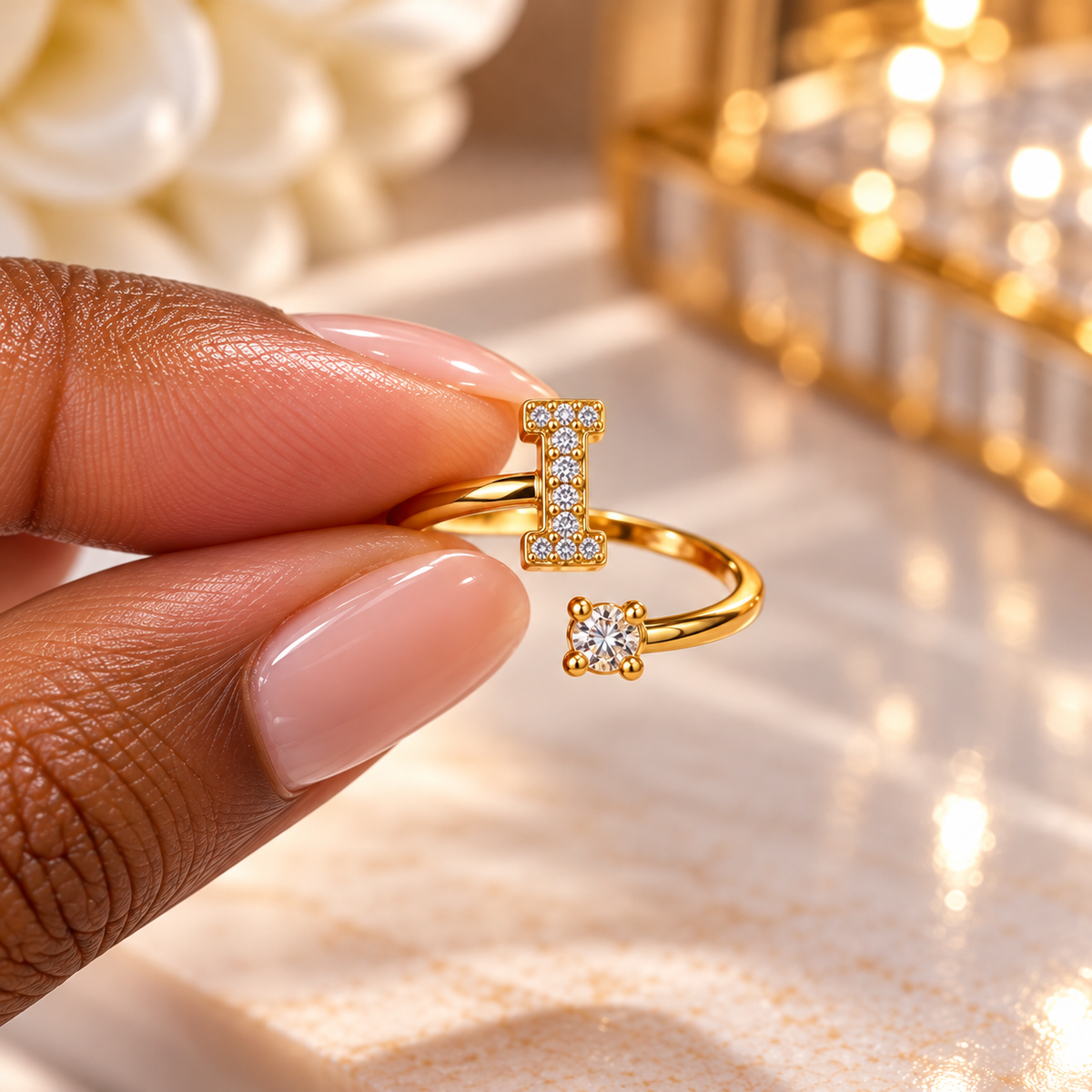 Initial Sparkle Ring 💍