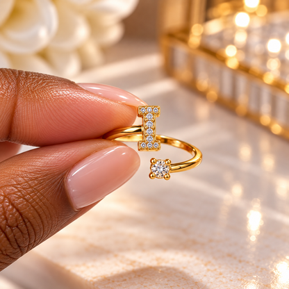 Initial Sparkle Ring 💍
