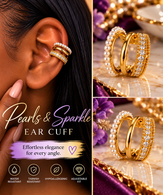 Pearls and Sparkle Ear Cuff ✨