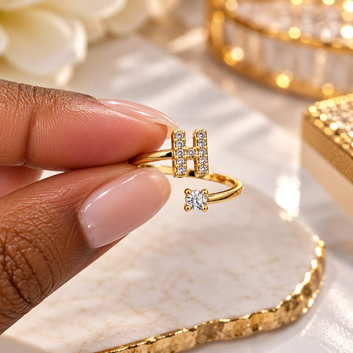 Initial Sparkle Ring 💍