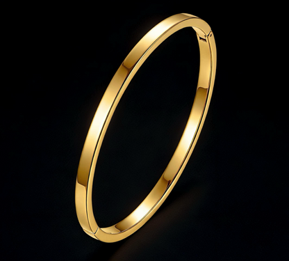 Solid BRACELET, 18K GOLD PLATED STEEL