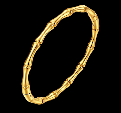 BAMBOO , 18K GOLD PLATED STEEL
