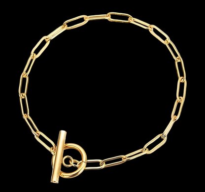 Clasp BRACELET, 18K GOLD PLATED STEEL