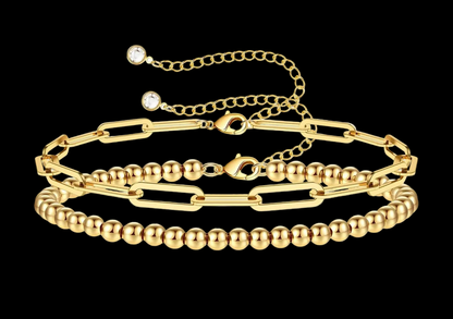 Double Standards BRACELET, 18K GOLD PLATED STEEL