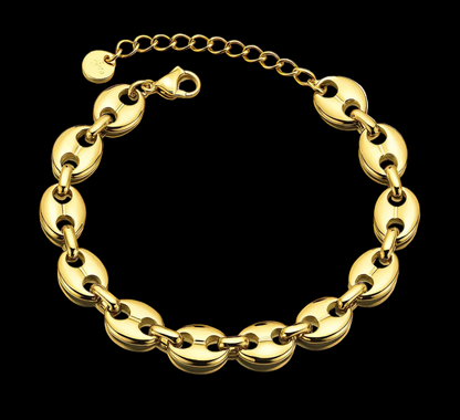Waffle BRACELET, 18K GOLD PLATED STEEL