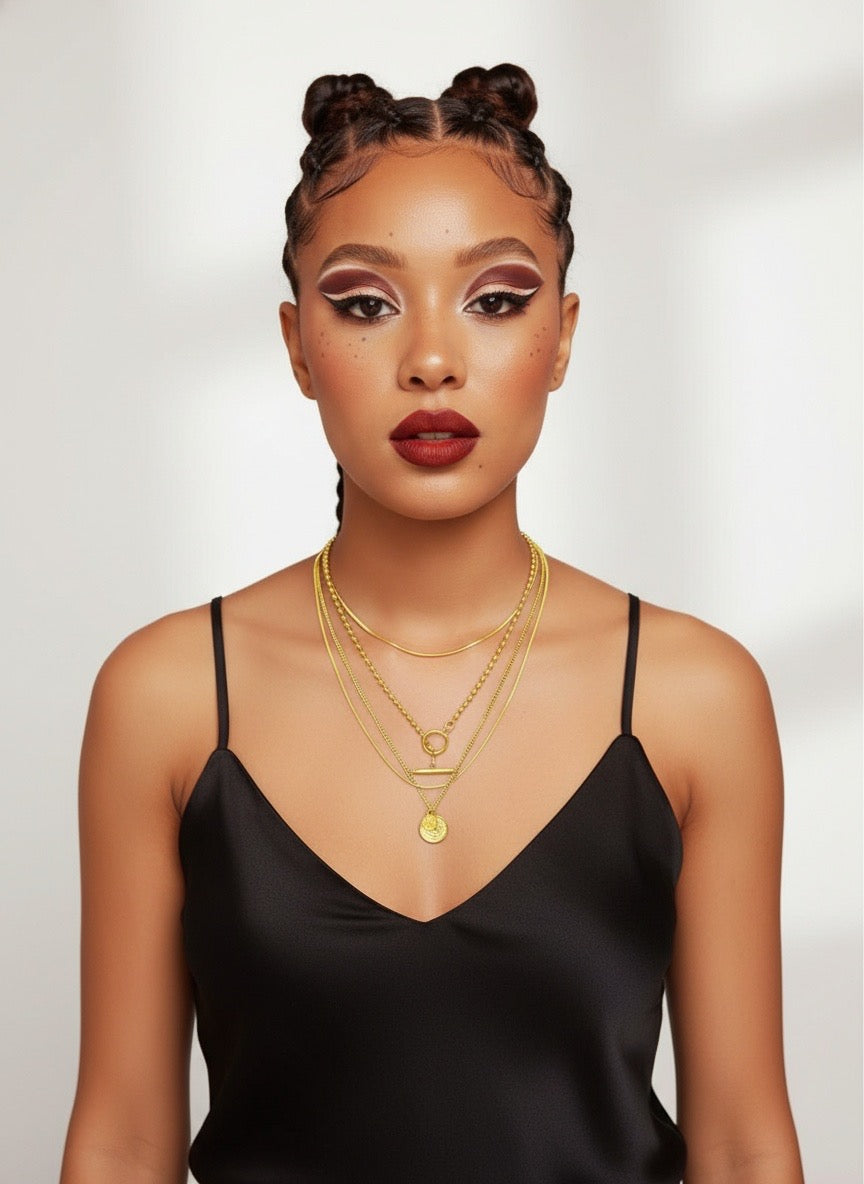 Gold plated layering 18in non tarnish necklace