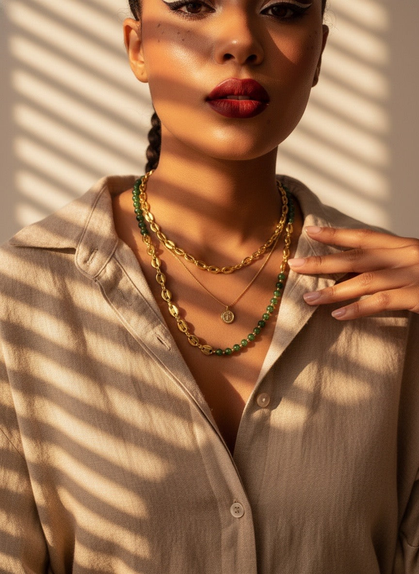 18in beaded chain necklace
