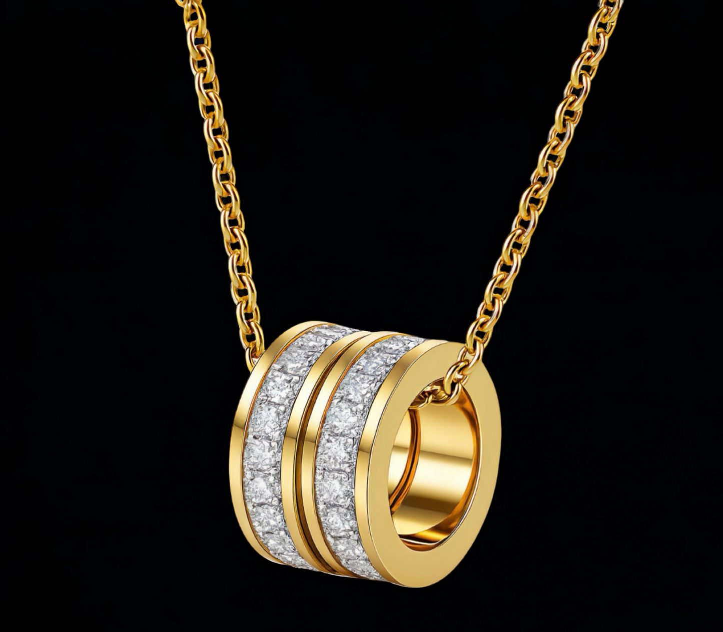 Eye Catcher NECKLACE, 18K GOLD PLATED STEEL