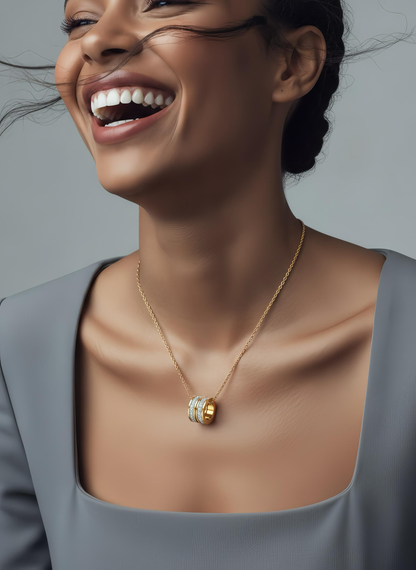 Eye Catcher NECKLACE, 18K GOLD PLATED STEEL