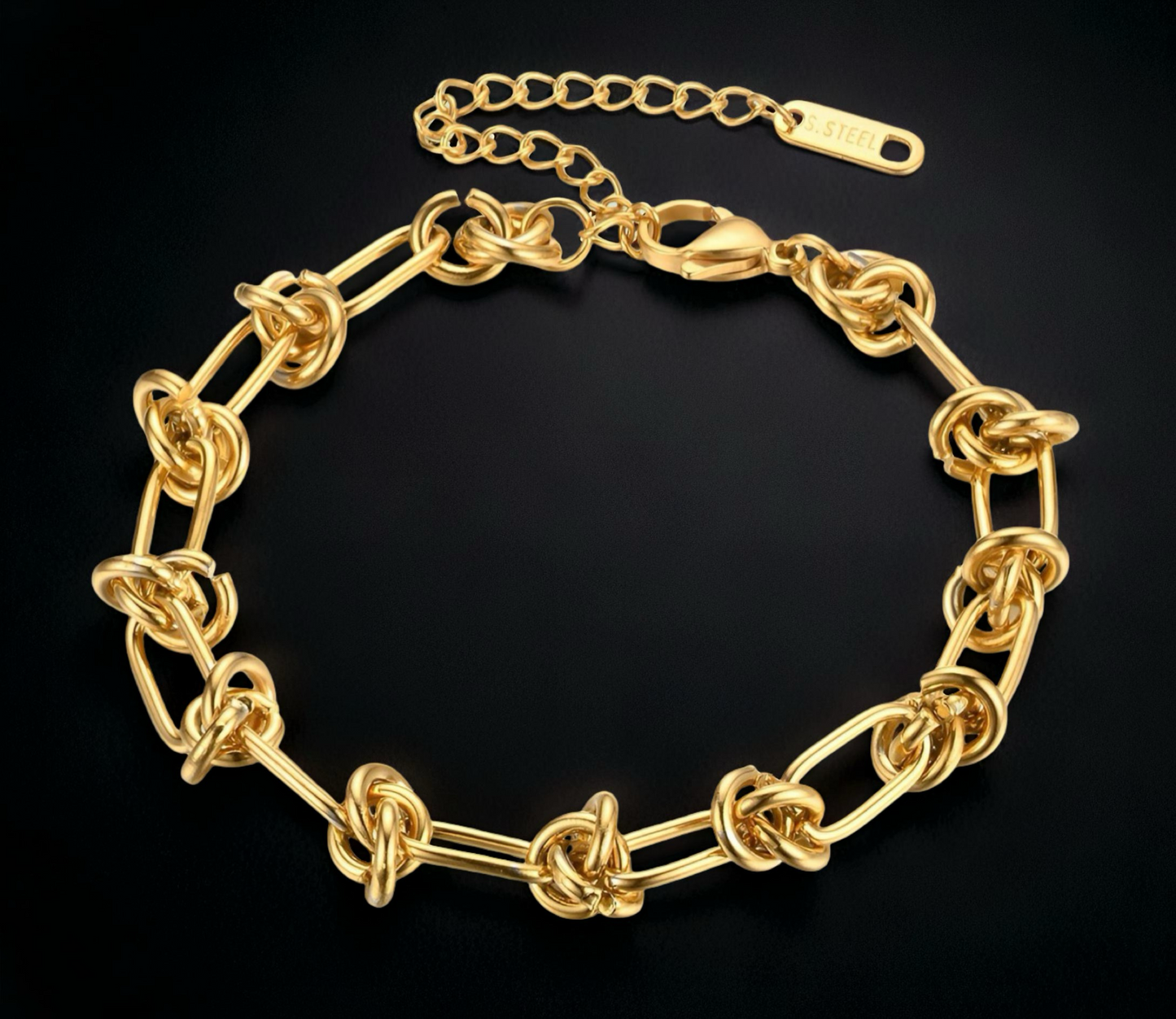 Matching Knott  18K Necklace and Bracelet set