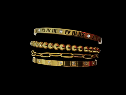 Double Standards BRACELET, 18K GOLD PLATED STEEL