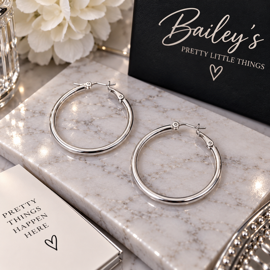 The everyday Essentials hoop Silver