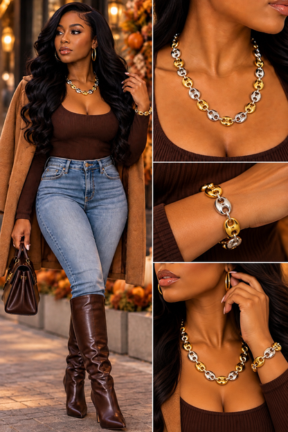 Rich Auntie Two-Tone Necklace